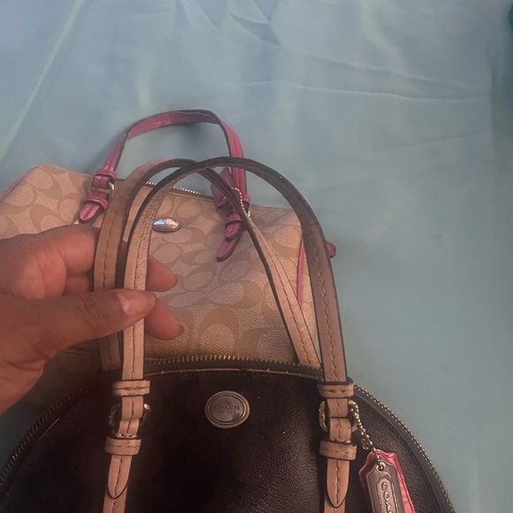 Coach Brown and Pink Shoulder Bag - Picture 1 of 7